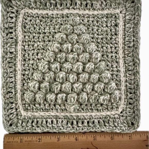 Christmas Tree Crochet Dishcloths , Hot Pad, Hand Crocheted - 100% Cotton - Picture 4 of 4